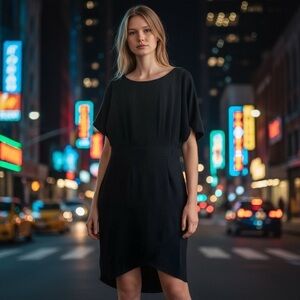 Chic Bobeau Black Asymmetrical Dress